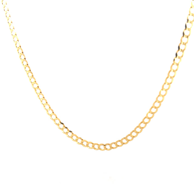 14k Yellow Gold Curb Link Chain Size 18'' Weight 10.5GR