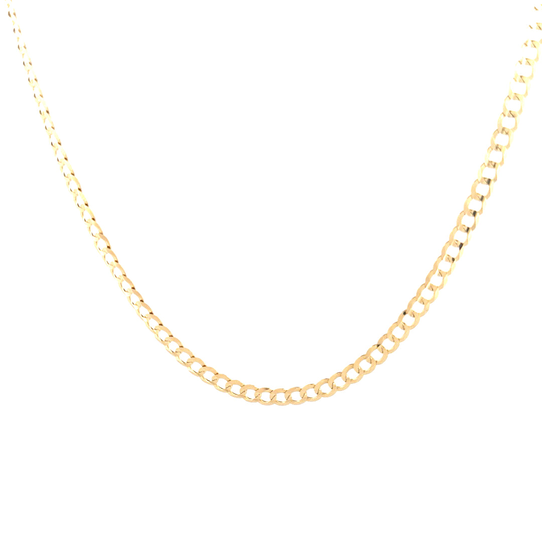 14k Yellow Gold Curb Link Chain Size 22'' Weight 14.7GR