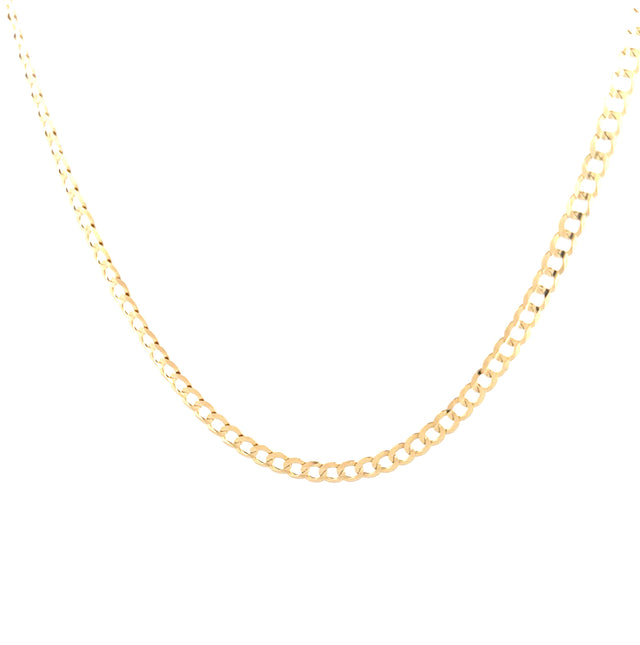 14k Yellow Gold Curb Link Chain Size 22'' Weight 14.7GR