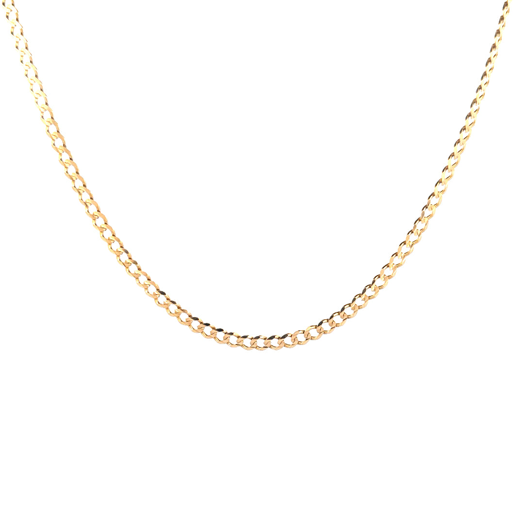14k Yellow Gold Curb Link Chain Size 22'' Weight 12.2GR