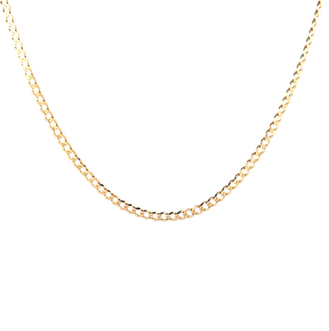 14k Yellow Gold Curb Link Chain Size 22'' Weight 12.2GR
