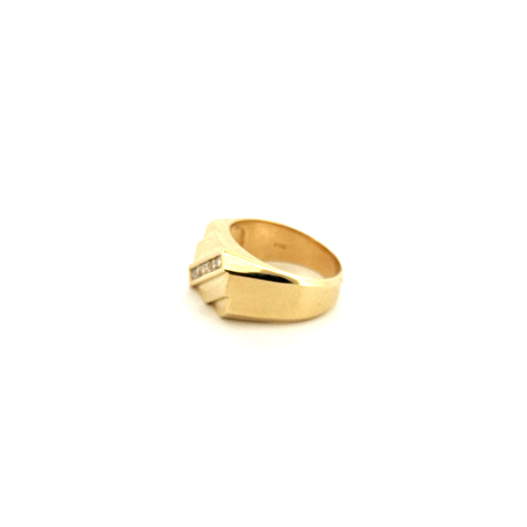 14K Yellow Gold Men's Fancy Ring  Weight 10.7GR
