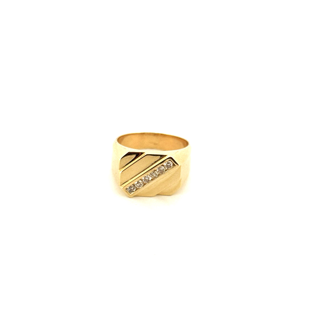 14K Yellow Gold Men's Fancy Ring  Weight 10.7GR