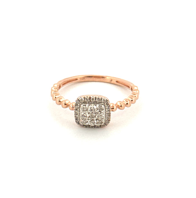 10K Rose Gold Fancy Diamond Ring Size 7 Weight 2.2GR