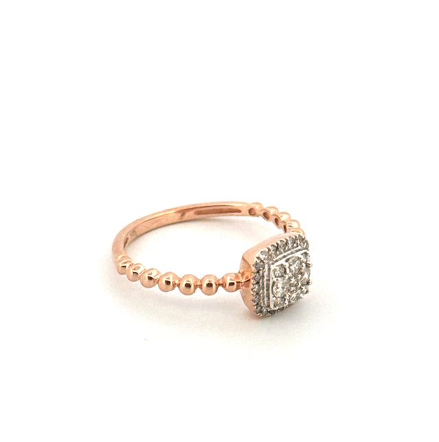 10K Rose Gold Fancy Diamond Ring Size 7 Weight 2.2GR
