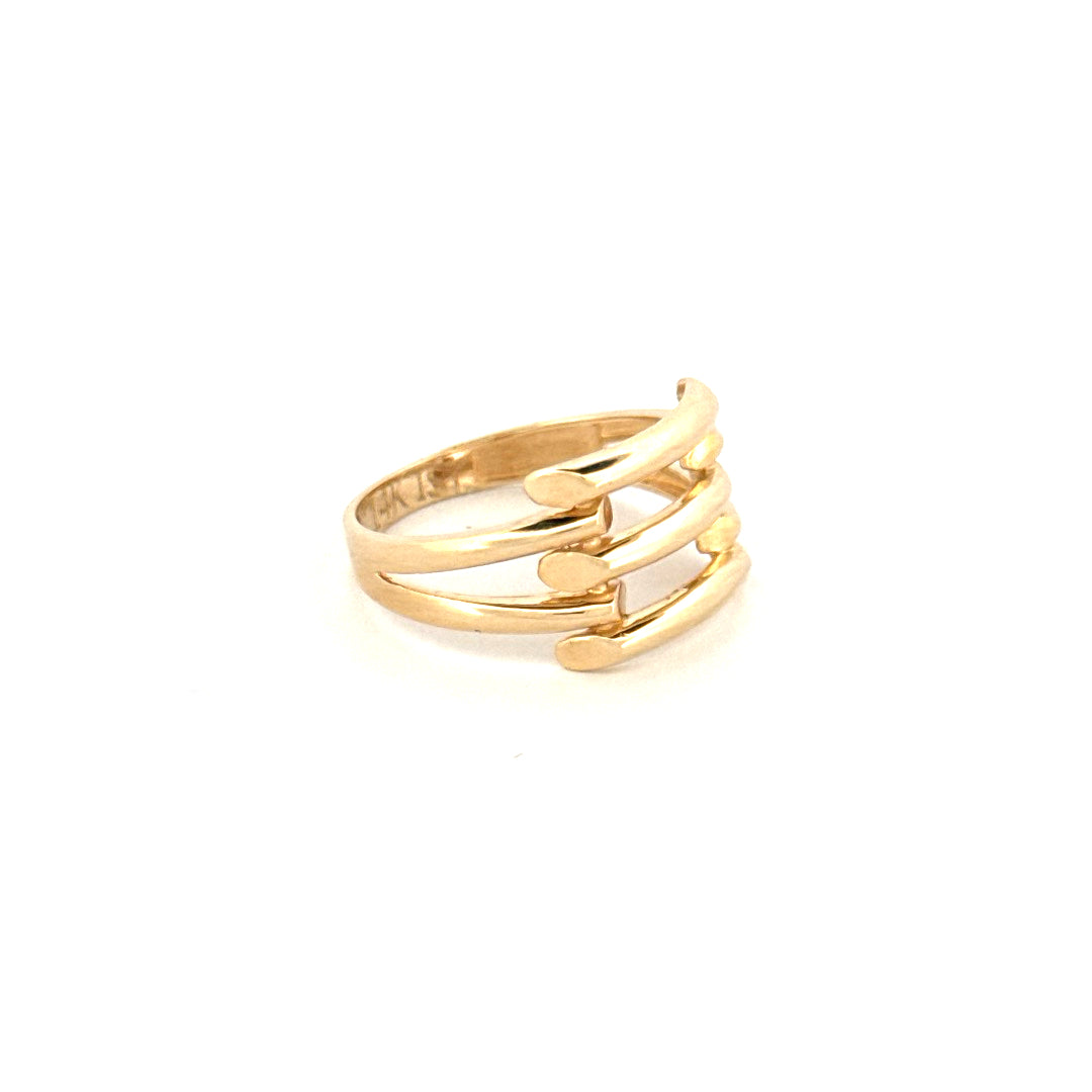 14k Yellow Gold Women's Fashion Ring With Cz Size 7 2.5gr