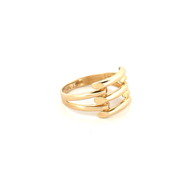 14k Yellow Gold Women's Fashion Ring With Cz Size 7 2.5gr