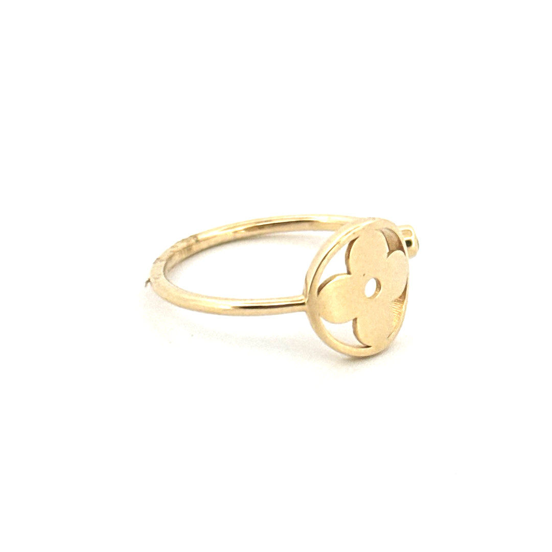 10K Yellow Gold Women's Fashion Ring With Cz Size 9 Weight 1.6GR