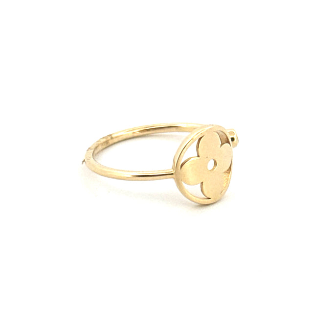 10K Yellow Gold Women's Fashion Ring With Cz Size 9 Weight 1.6GR