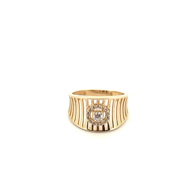 10K Yellow Gold Women's Fashion Ring With Cz  Size 7 Weight 2.5 GR