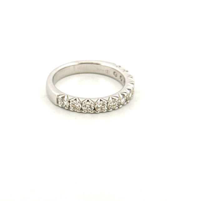 Anillo de boda de oro blanco de 14 quilates con diamantes de 1 quilate y 4.0 gramos de peso