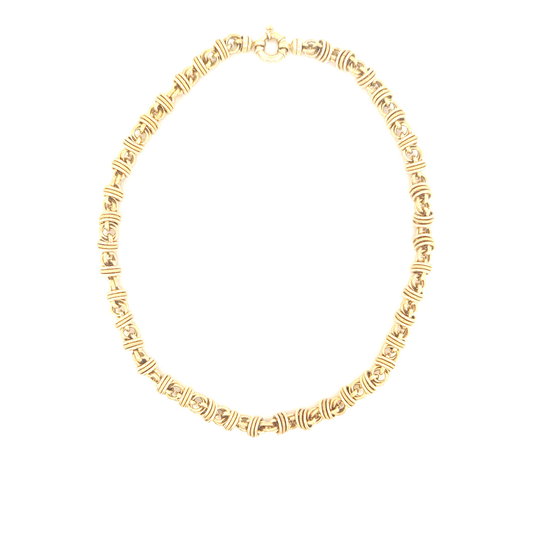 14k Yellow Gold Fashion Necklace Size 18" Weight 36.2 GR