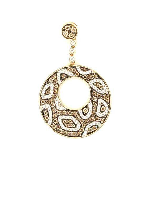 14K Yellow Gold  Fancy Women's Diamond  Pendant Weight 3.6GR