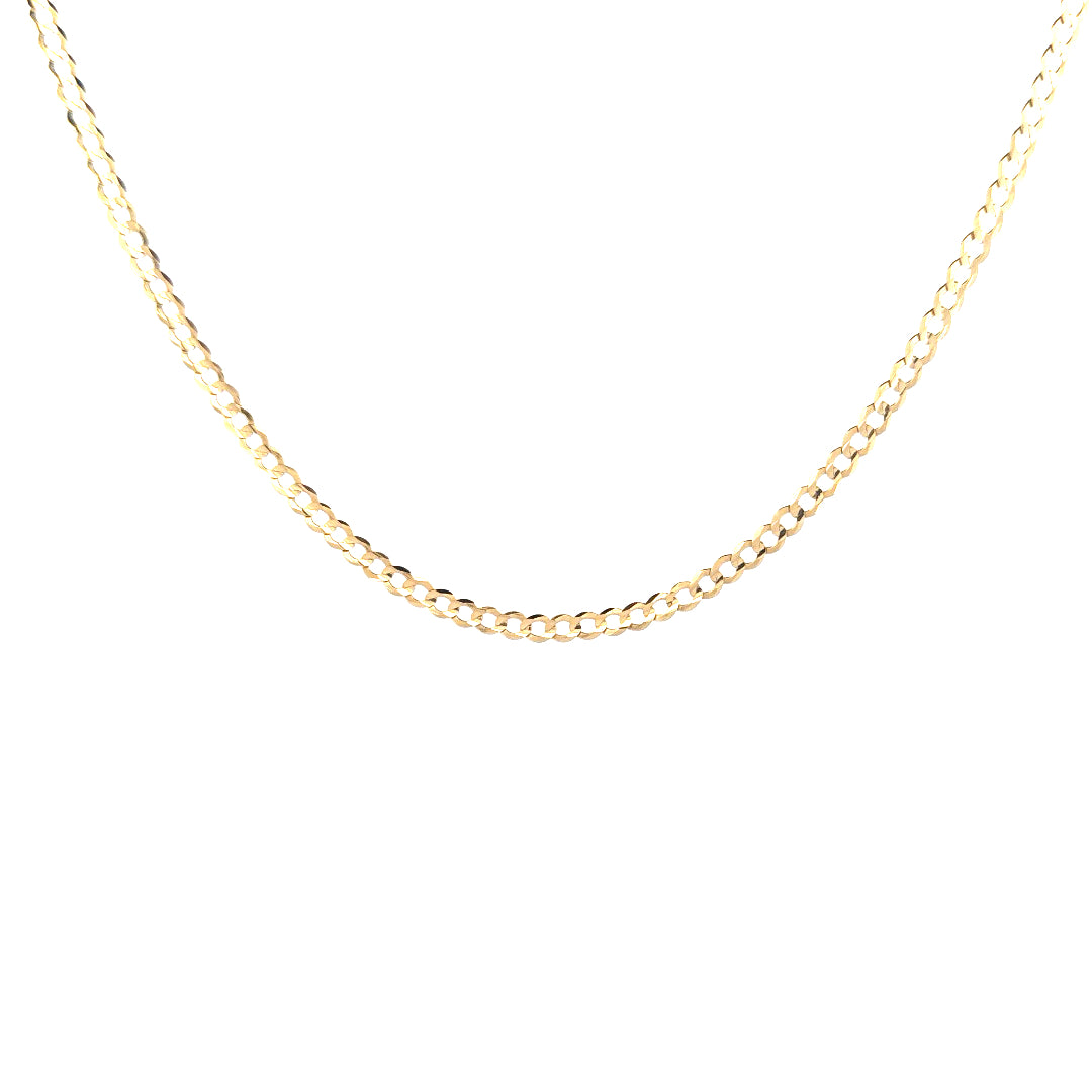 14K Yellow Gold Curb Link Chain Size 20" Weight 7.7gr