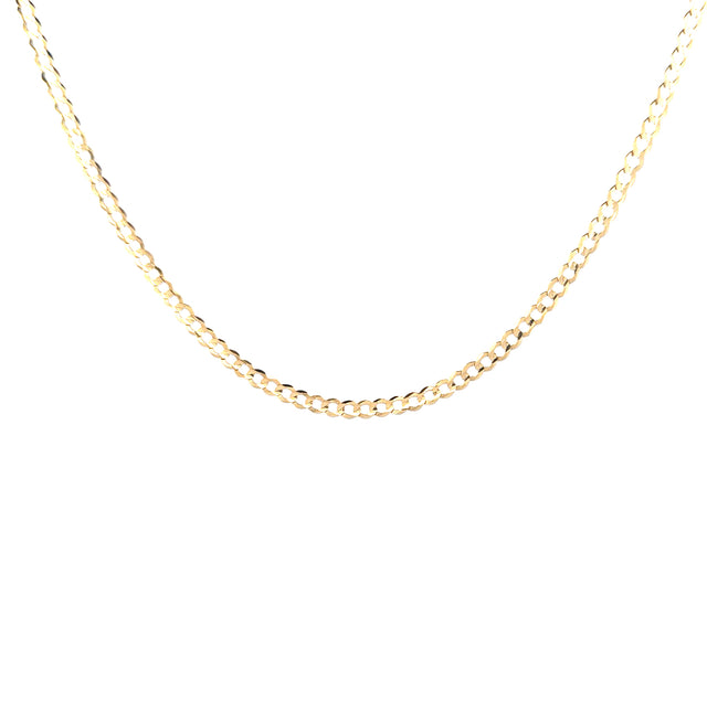 14K Yellow Gold Curb Link Chain Size 20