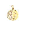 14k Tri-Color Gold Round Pendant With "Te Amo" Engravement Weight 2.3 gr