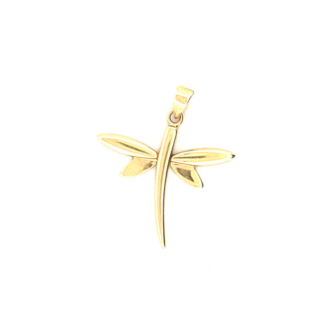 14k Yellow Gold Dragonfly Pendant Weight 1.8 gr