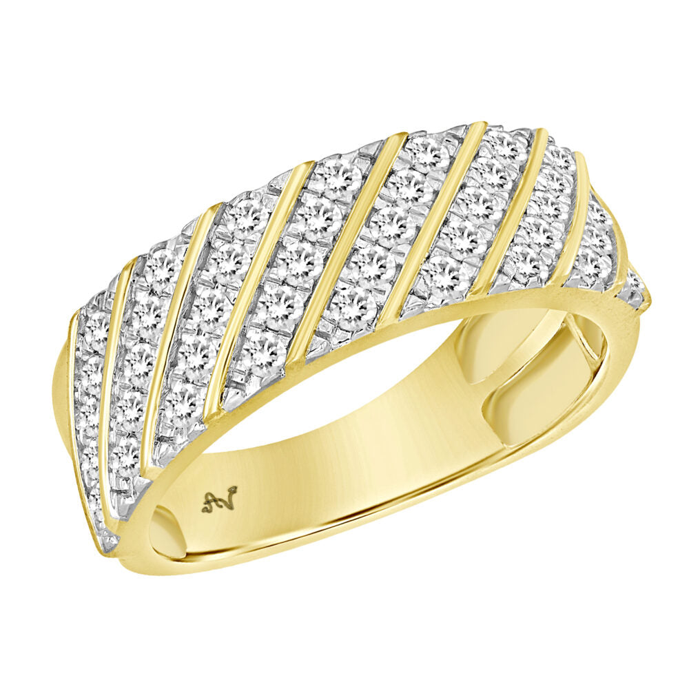 MEN’S BAND 1.00CT ROUND DIAMOND 10K YELLOW GOLD