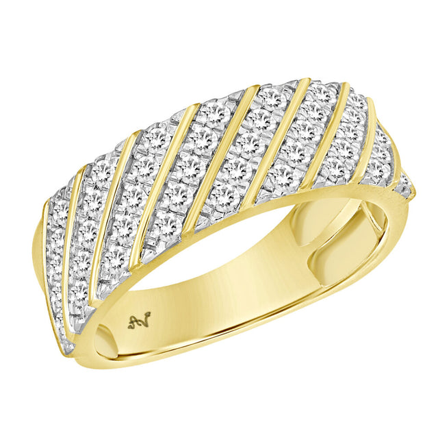 MEN’S BAND 1.00CT ROUND DIAMOND 10K YELLOW GOLD