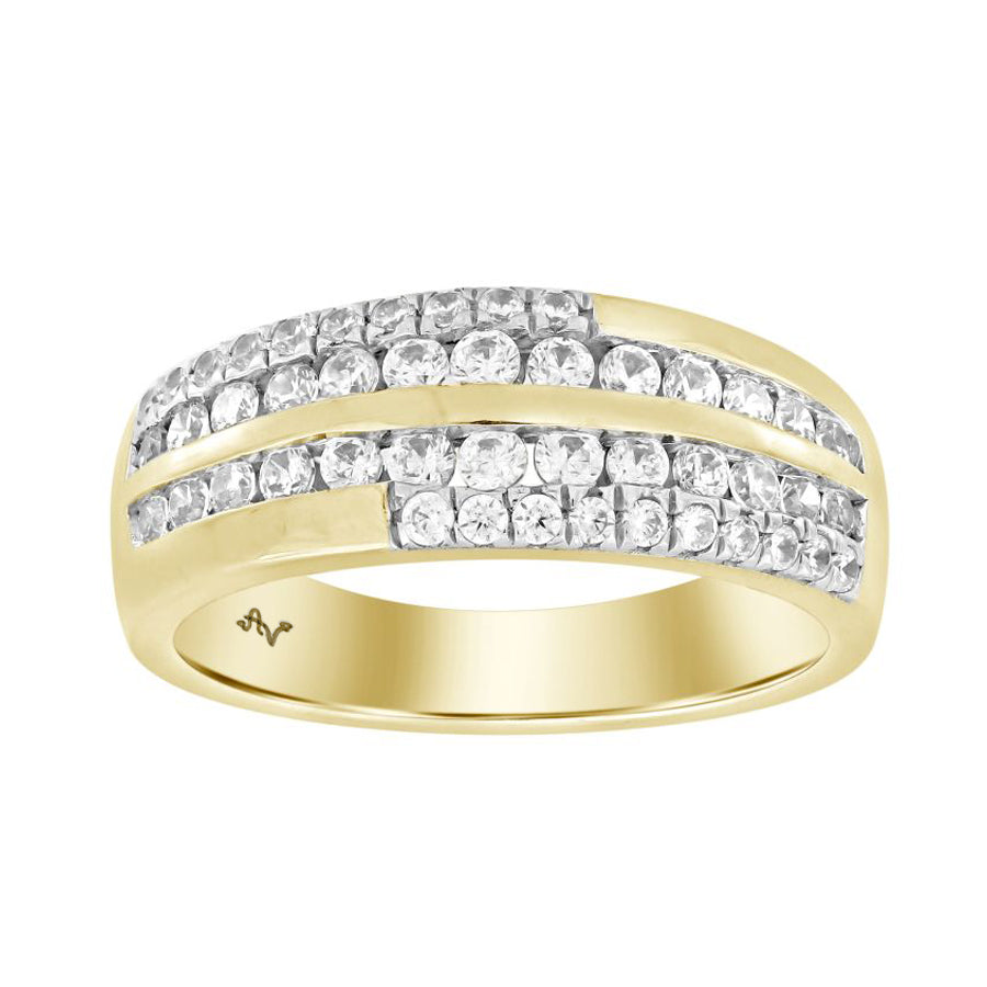 MEN’S BAND 1.00CT ROUND DIAMOND 10K YELLOW GOLD