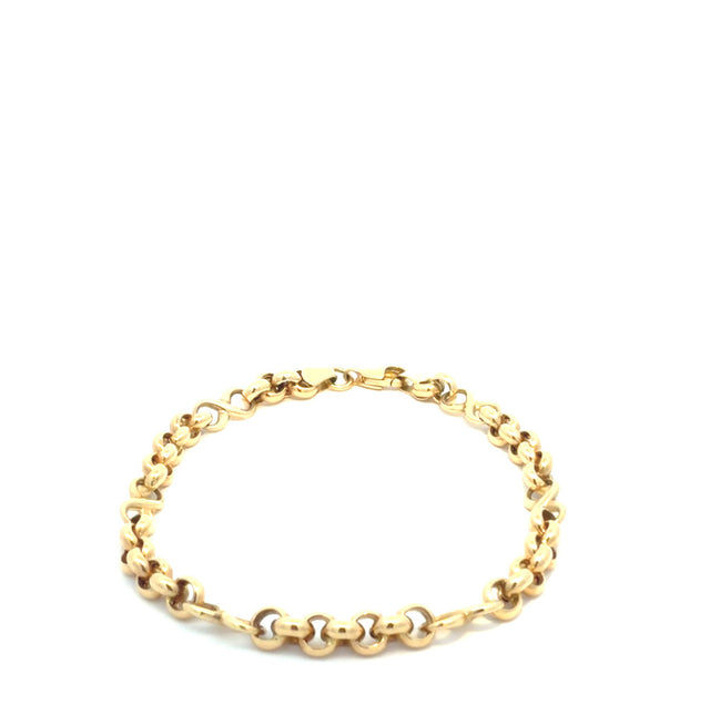 14K Yellow Gold Rolo Bracelet With Infinity Size 71/2