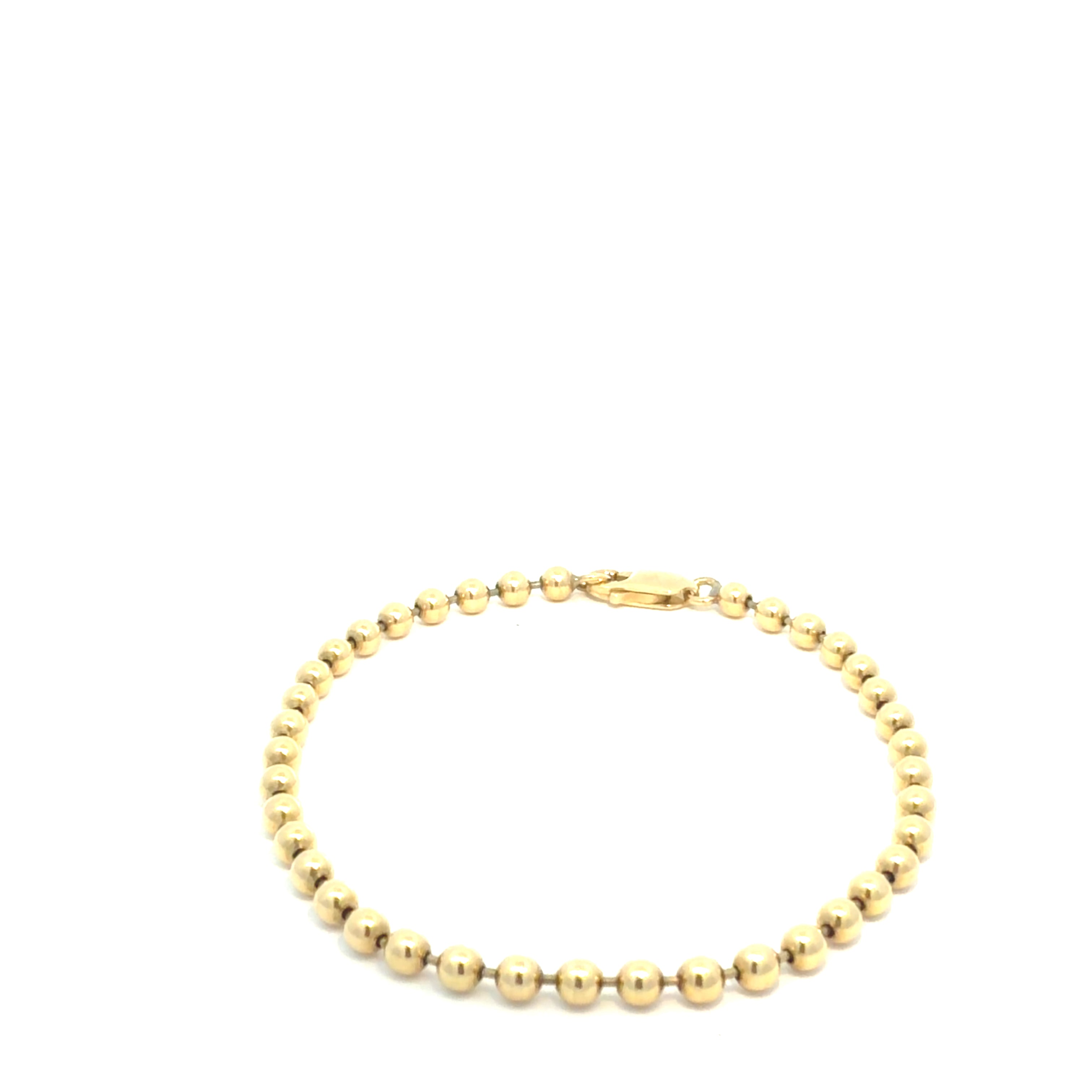 14k Yellow Gold Beaded Bracelet  Size 7 1/2"  Weight 8.5 gr