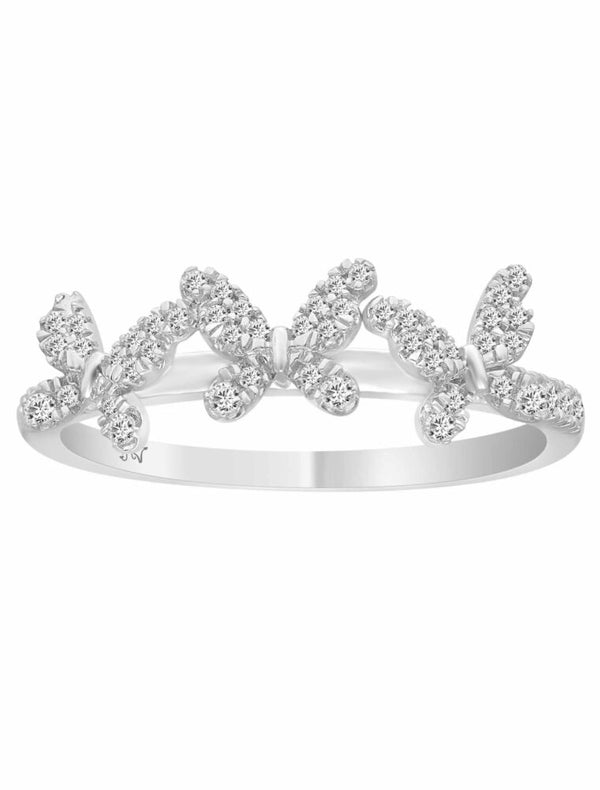 LADIES BAND 0.25CT ROUND DIAMOND 14K WHITE GOLD