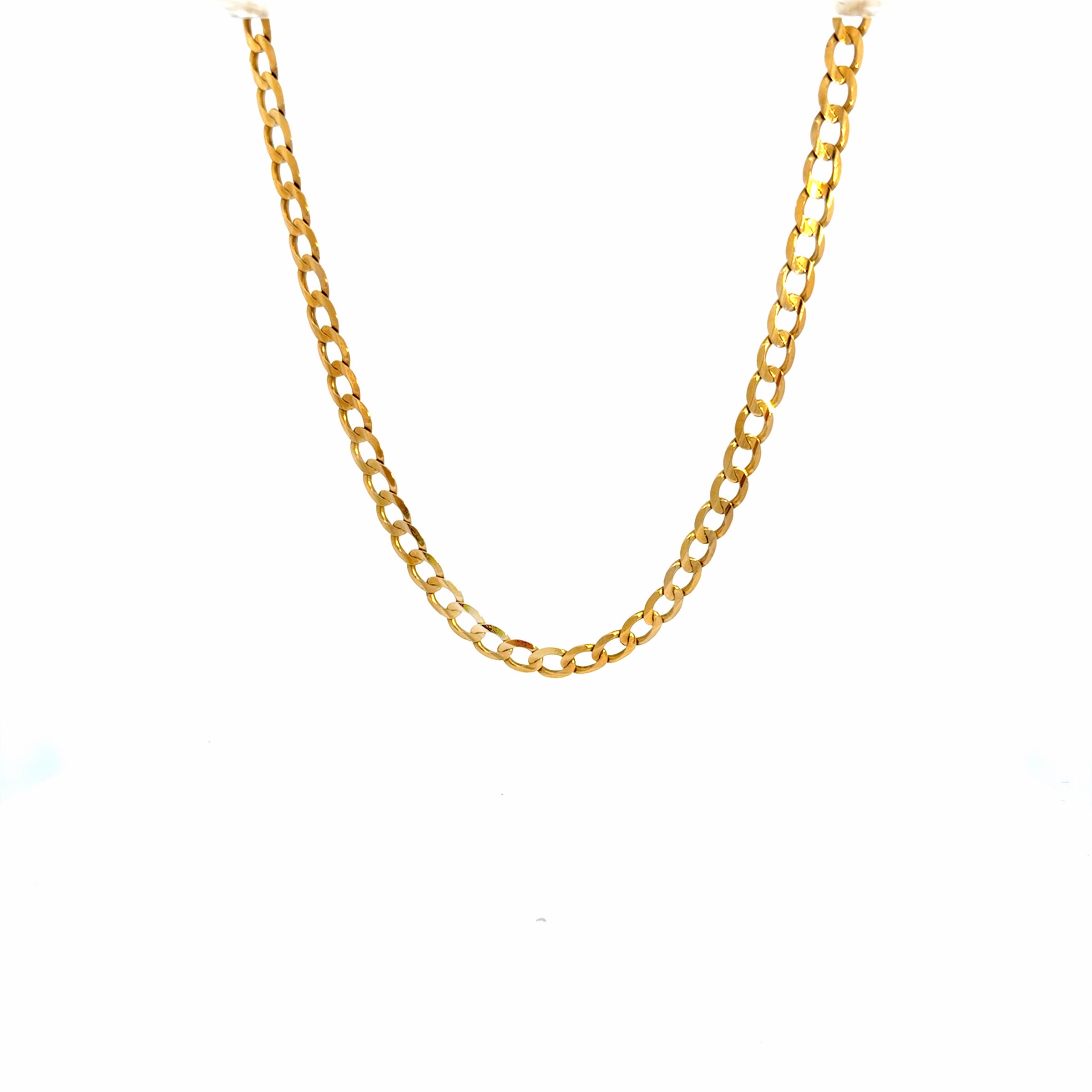 14k Yellow Gold Curb Link Chain Size 22"  Weight 26.8 gr