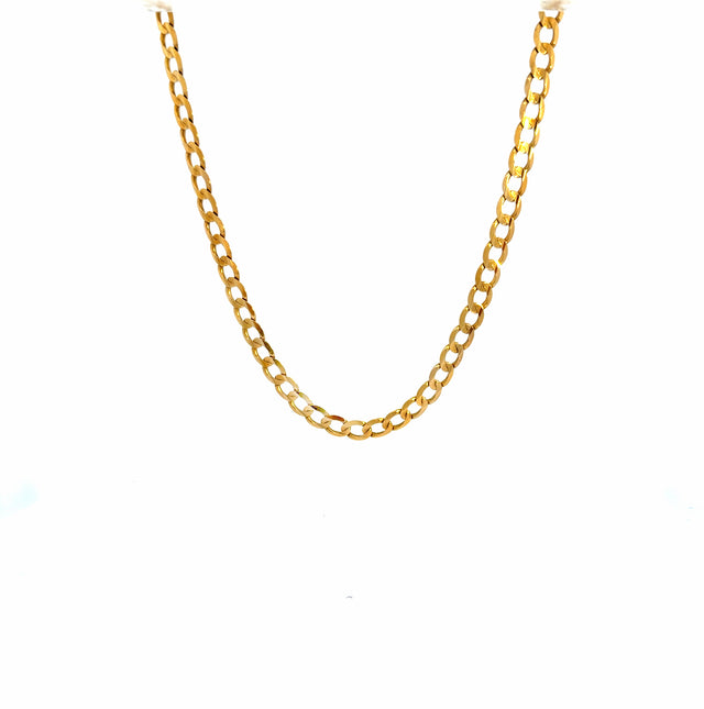 14k Yellow Gold Curb Link Chain Size 22