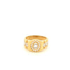 Anillo de moda para hombre de oro tricolor de 14k, talla 9 3/4", peso 6.3 gr.