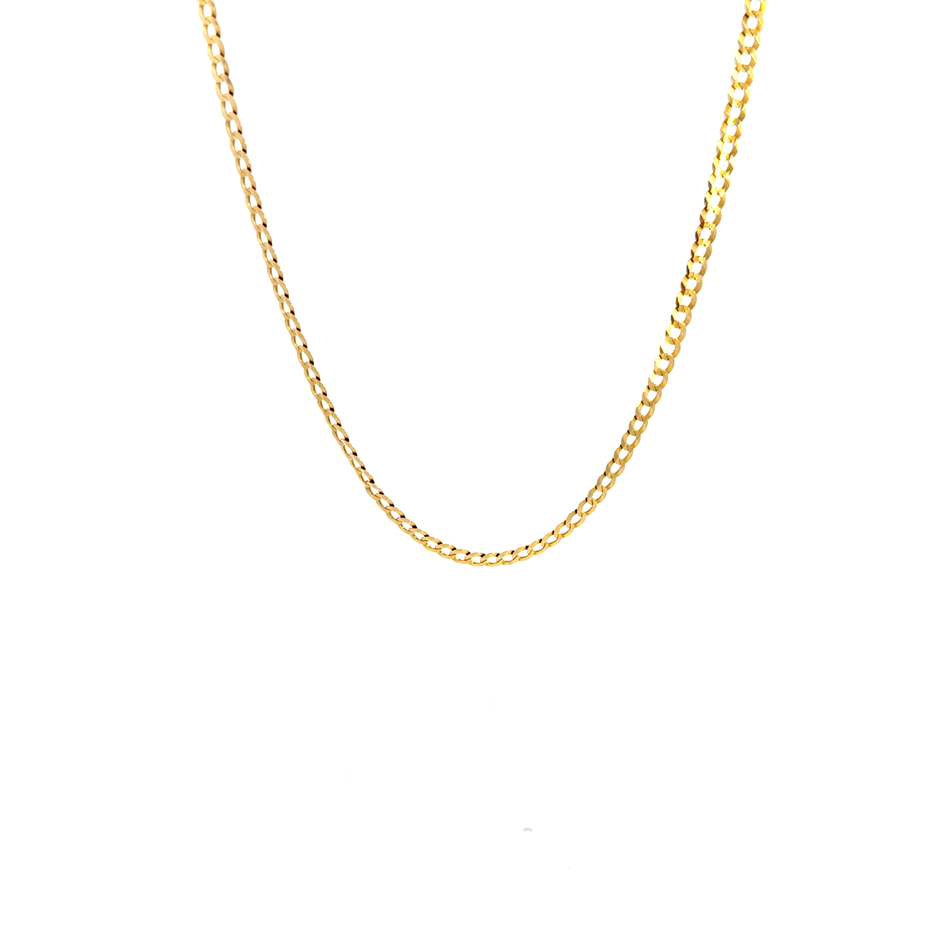 14K Yellow Gold Curb Link Chain Size 18" Weight 4.8GR