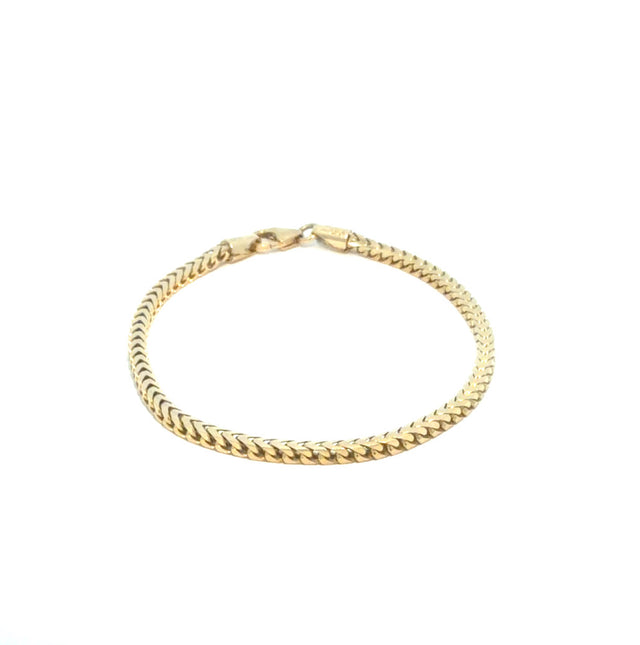 10K Yellow Gold Wheat Bracelet Size 6