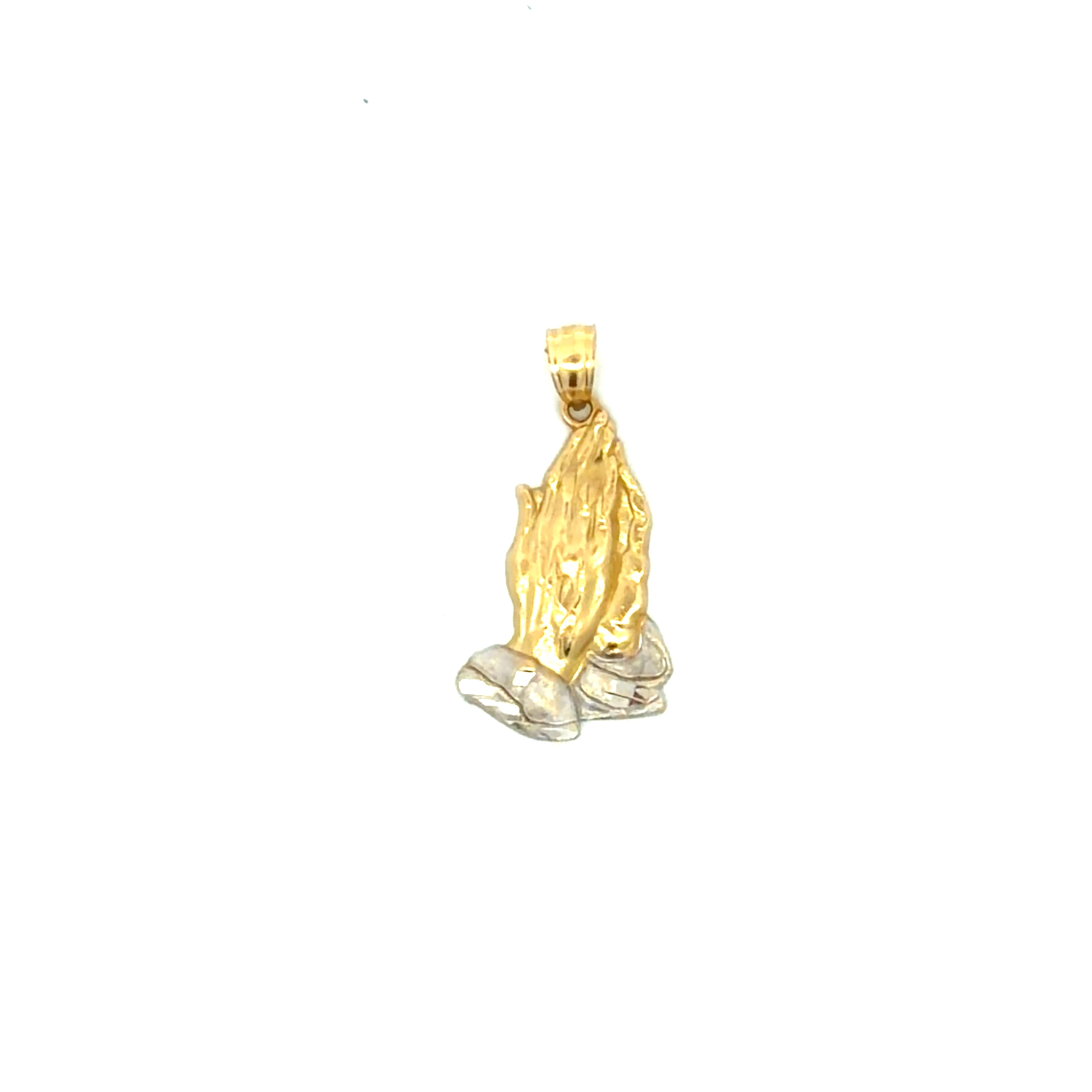 10k Yellow Gold Two Hands Praying Pendant  Weight 1.5 gr