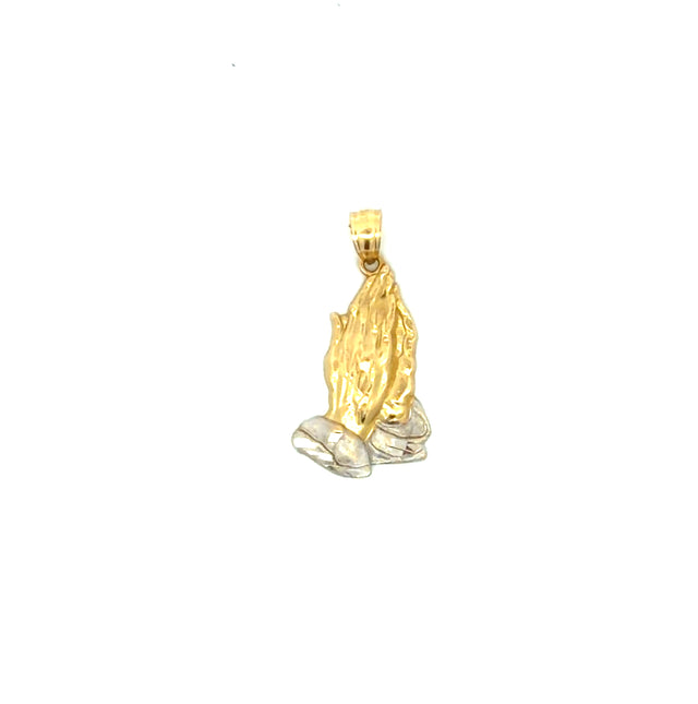 10k Yellow Gold Two Hands Praying Pendant  Weight 1.5 gr