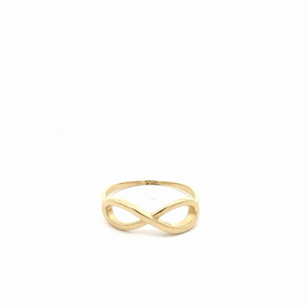 10K Yellow Gold Women Fancy Infinity Ring  9" 1.9GR