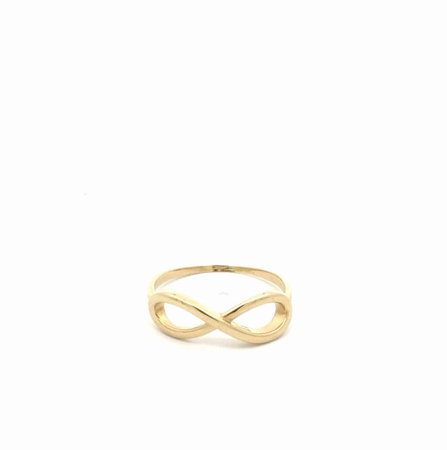 10K Yellow Gold Women Fancy Infinity Ring  9