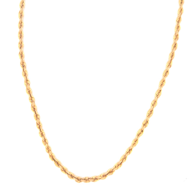 10K  Yellow Gold Rope Chain  Size 24  Weight 10.9 gr