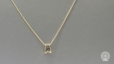 14K YELLOW NECKLACE WITH LETER "A" Size 18" Weight 1.4GR