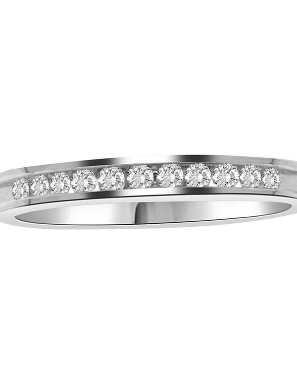 LADIES BAND 0.25CT ROUND DIAMOND 14K WHITE GOLD (SI QUALITY)