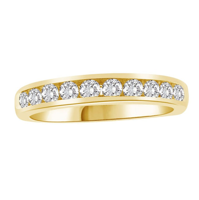 LADIES BAND 0.50CT ROUND DIAMOND 14K YELLOW GOLD (SI QUALITY)