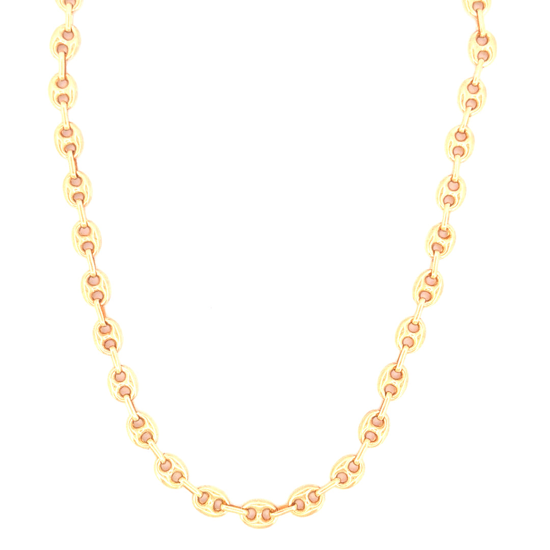 14K Yellow Gold Puffed Mariner Chain Size 23" Weight 16.7 GR