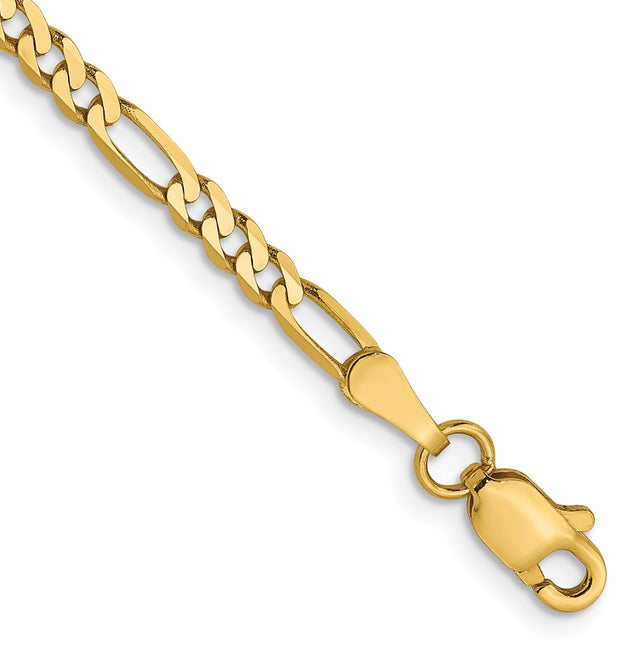 Leslie’s 14K 2.75mm Flat Figaro Chain Anklet