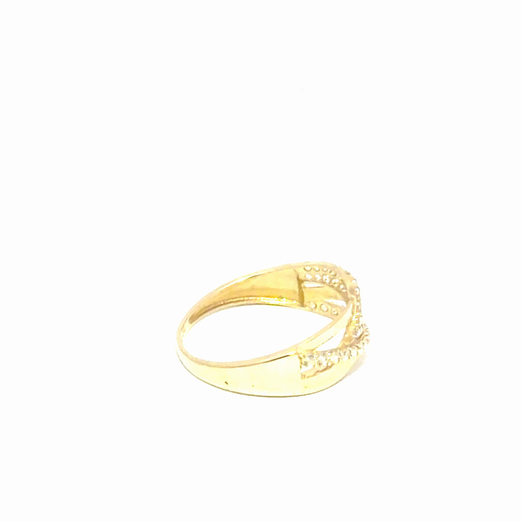 10K Yellow Gold Fancy Ring With CZ   7 1/4" 1.4GR