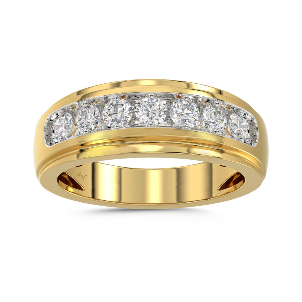 MEN’S BAND 1.00CT ROUND DIAMOND 10K YELLOW GOLD