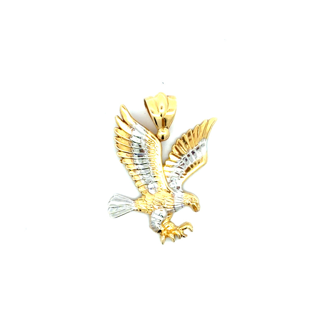 14k Two-Tone Eagle Pendant Size 50mm Weight 7.3gr