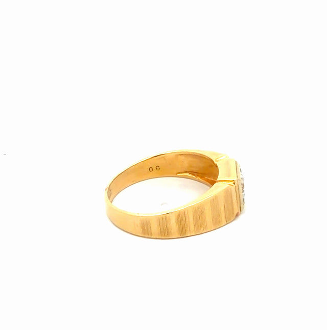 14K Yellow Gold Solitaire Ring with Diamond Size 10 1/2 Weight 5 gr