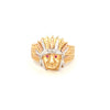 Anillo de hombre indio de oro tricolor de 14K con circonita cúbica, talla 10, peso 7,4 gr