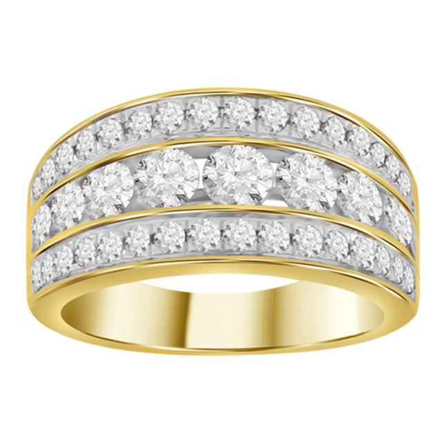 LADIES BAND 1.00CT ROUND DIAMOND 10K YELLOW GOLD