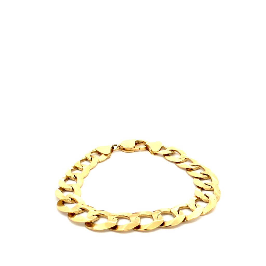 14k Yellow Gold Curb Link Bracelet Size 8 1/2" Weight 25.4 gr
