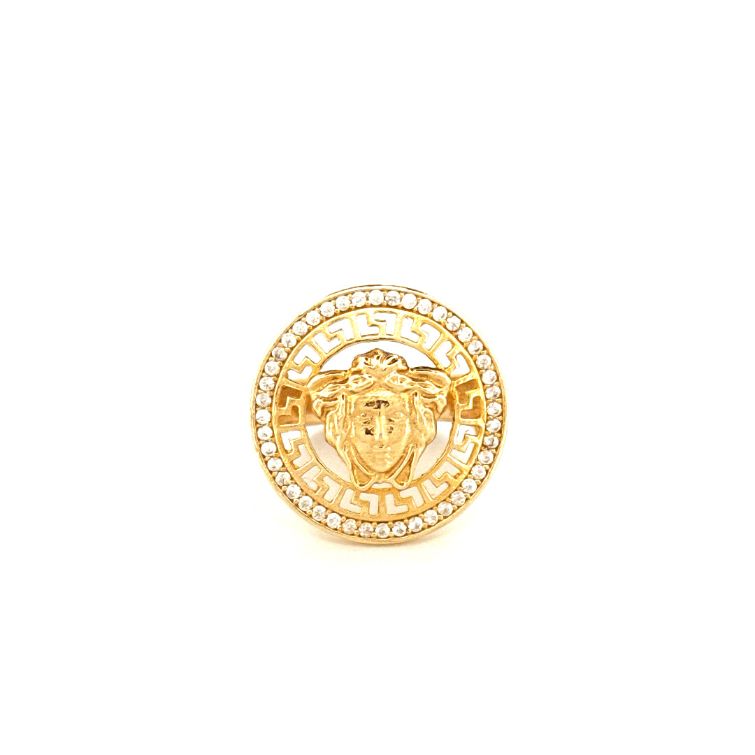 14k Yellow Gold Openwork Men's Ring Size 7 3/4" Weight 6.6 gr